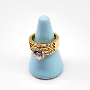 Crystal Triple Row Ring